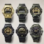 Casio представила четыре модели часов Bold Camo G-Shock с золотистыми вставками
