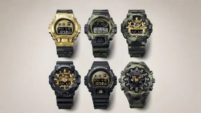 Casio представила четыре модели часов Bold Camo G-Shock с золотистыми вставками Casio представила четыре модели часов Bold Camo G-Shock с золотистыми вставками