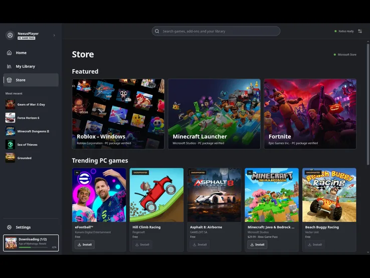 Страница магазина предназначена для того, чтобы пользователи Steam Deck могли загружать игры из Microsoft Store и PC Game Pass. (На фото: скриншот из лаунчера Xodus Nexus.)